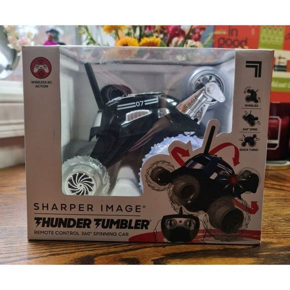 Sharper Image Thunder Tumbler RC 360 Degree Spinning Car, 49MHZ , Black - NIB - Picture 1 of 8